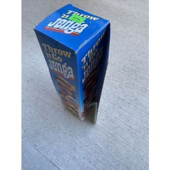 Vintage 1995 Throw 'N Go Jenga Wood Tower Game Stack Milton Bradley MB Coupns - Picture 3 of 7